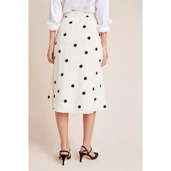 Anthropologie Eri + Ali Andrea Textured Polka Dots Midi Skirt - Picture 2 of 15